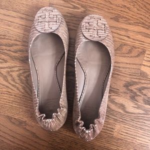 Tory Burch snake skin reva flat